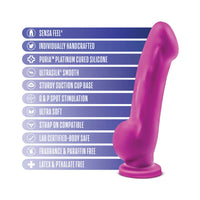 Blush Avant D7 Ergo 7.5 in. Dual Density Silicone Dildo with Suction Cup Violet