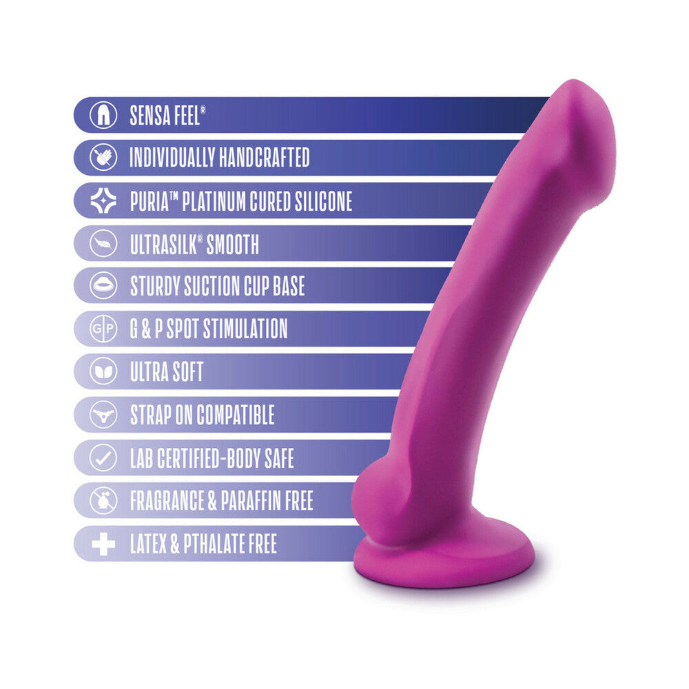 Blush Avant D9 Ergo Mini 7 in. Dual Density Silicone Dildo with Suction Cup Violet