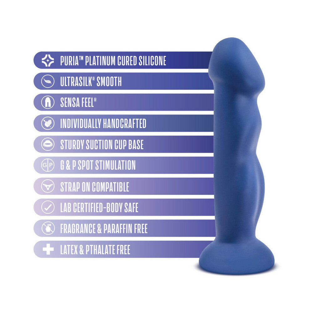 Blush Avant D12 Suko 8 in. Dual Density Silicone Dildo with Suction Cup Indigo