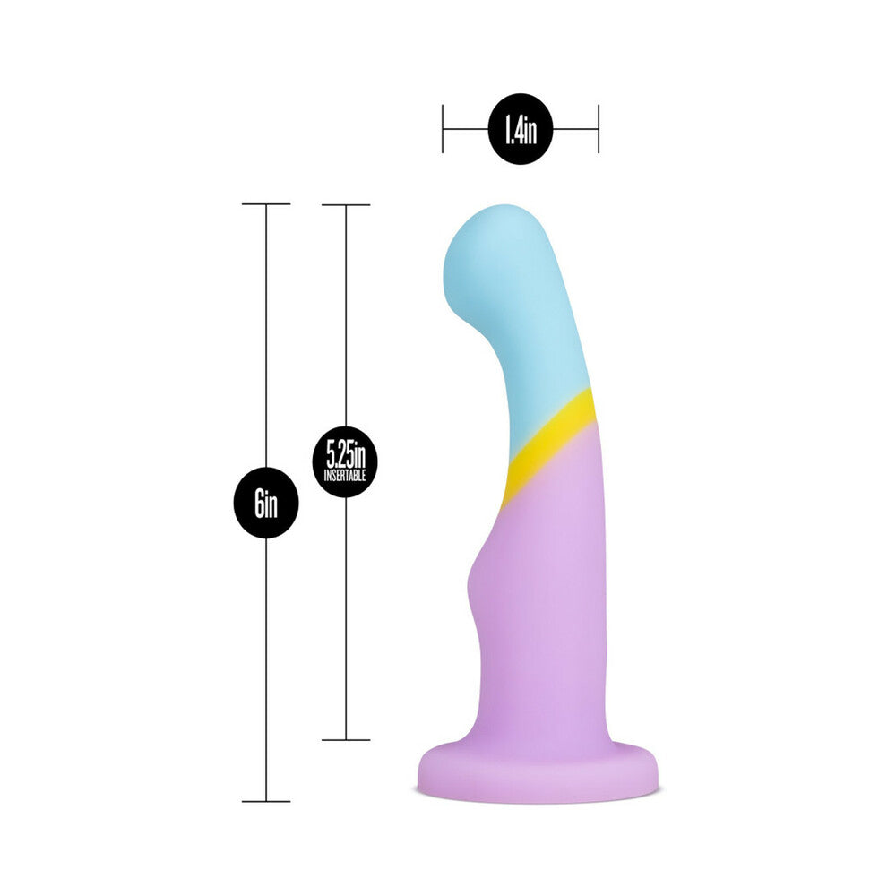 Blush Avant D14 Heart Of Gold 6 in. Silicone Dildo with Suction Cup Multicolor