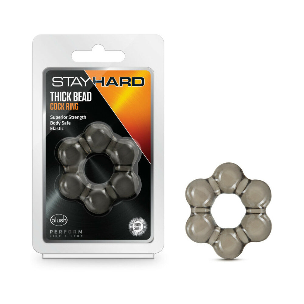 Blush Stay Hard Thick Bead Cockring Black