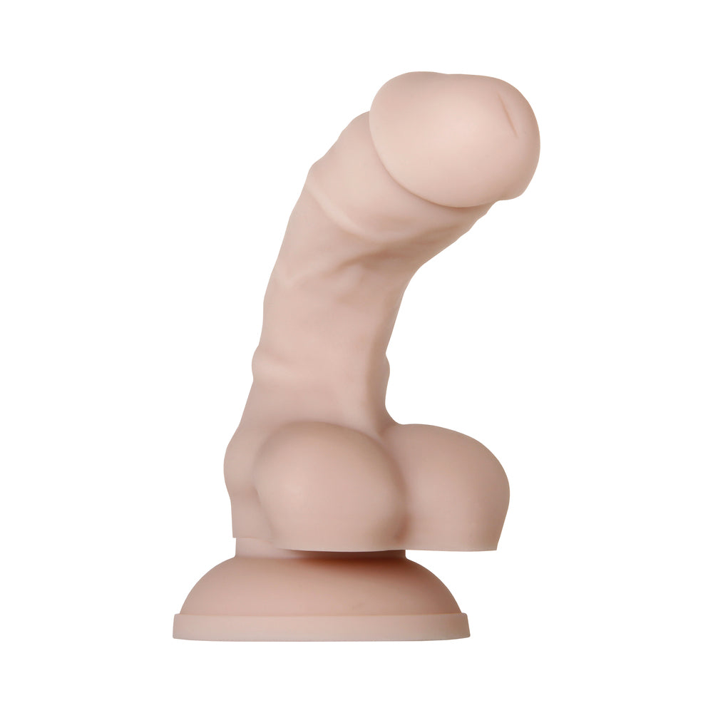 Evolved Real Supple Poseable 6 in. Realistic Silicone Dildo With Balls Beige