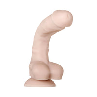 Evolved Real Supple Poseable 8.25 in. Realistic Silicone Dildo With Balls Beige