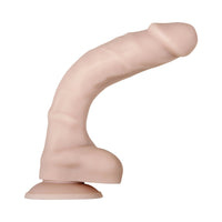 Evolved Real Supple Poseable 8.25 in. Realistic Silicone Dildo With Balls Beige