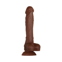 Evolved Real Supple Poseable 8.25 in. Realistic Silicone Dildo With Balls Brown