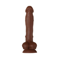 Evolved Real Supple Poseable 8.25 in. Realistic Silicone Dildo With Balls Brown