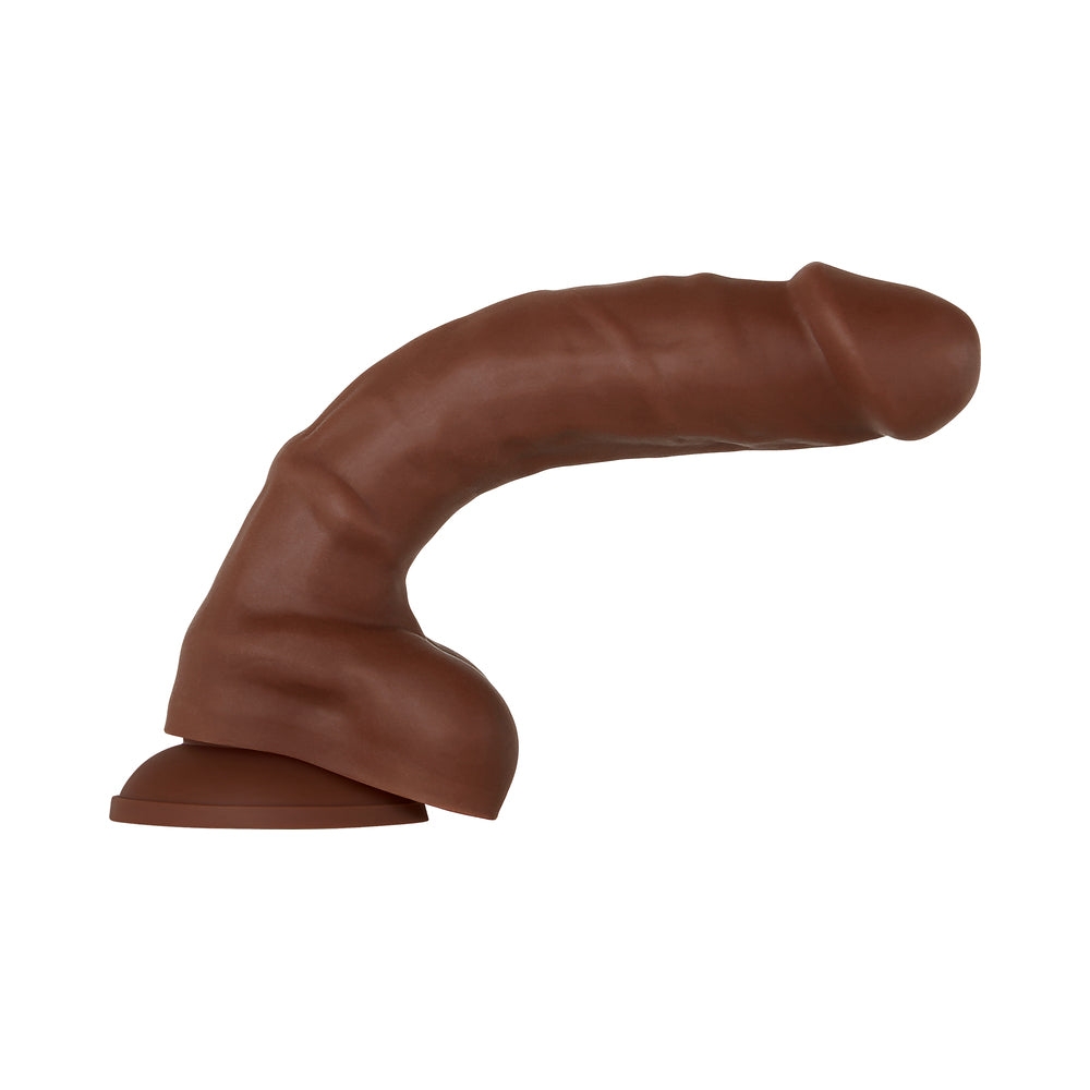 Evolved Real Supple Poseable 8.25 in. Realistic Silicone Dildo With Balls Brown