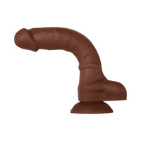 Evolved Real Supple Poseable 8.25 in. Realistic Silicone Dildo With Balls Brown