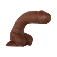 Evolved Real Supple Poseable 8.25 in. Realistic Silicone Dildo With Balls Brown