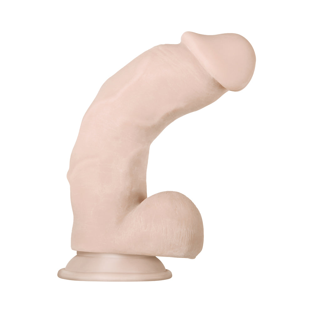 Evolved Real Supple Girthy Poseable 8.5 in. Realistic Dildo With Balls Beige