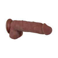 Evolved Real Supple Girthy Poseable 8.5 in. Realistic Dildo With Balls Brown