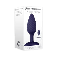 Zero Tolerance Wicked Twister Rechargeable Remote-Controlled Textured Vibrating Silicone Anal Plug Purple