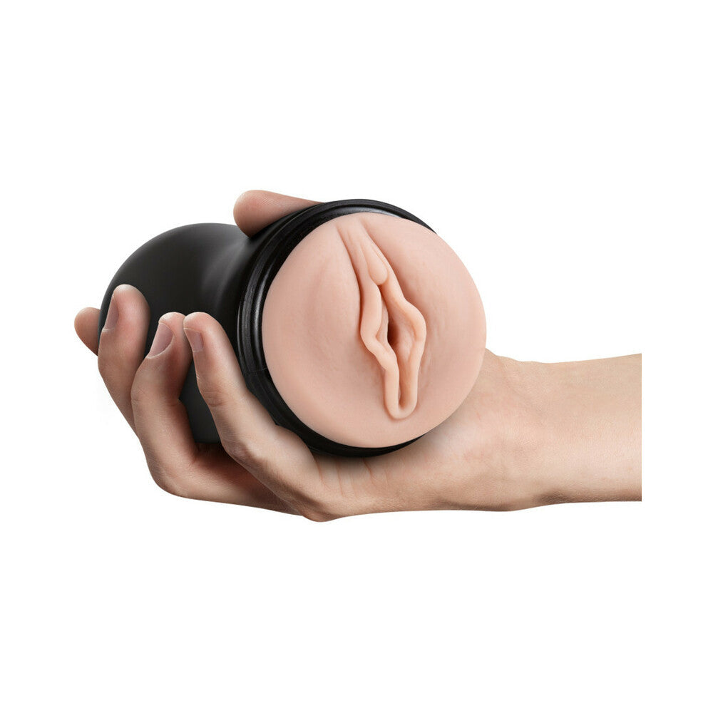 Blush M for Men Soft + Wet Pussy with Pleasure Ridges & Orbs Self-Lubricating Vagina Stroker Beige