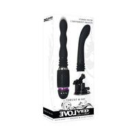 Evolved Thrust & Go Rechargeable Silicone Thrusting Vibrator With 2 Shafts and Suction Cup Base Black