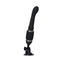 Evolved Thrust & Go Rechargeable Silicone Thrusting Vibrator With 2 Shafts and Suction Cup Base Black