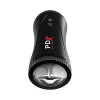 PDX Elite Moto Stroker Rechargeable Thrusting Vibrating Masturbator Clear/Black