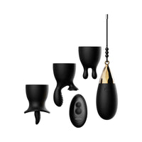 Evolved Egg-Citement 5-Piece Rechargeable Remote-Controlled Vibrator and Accessory Set Black