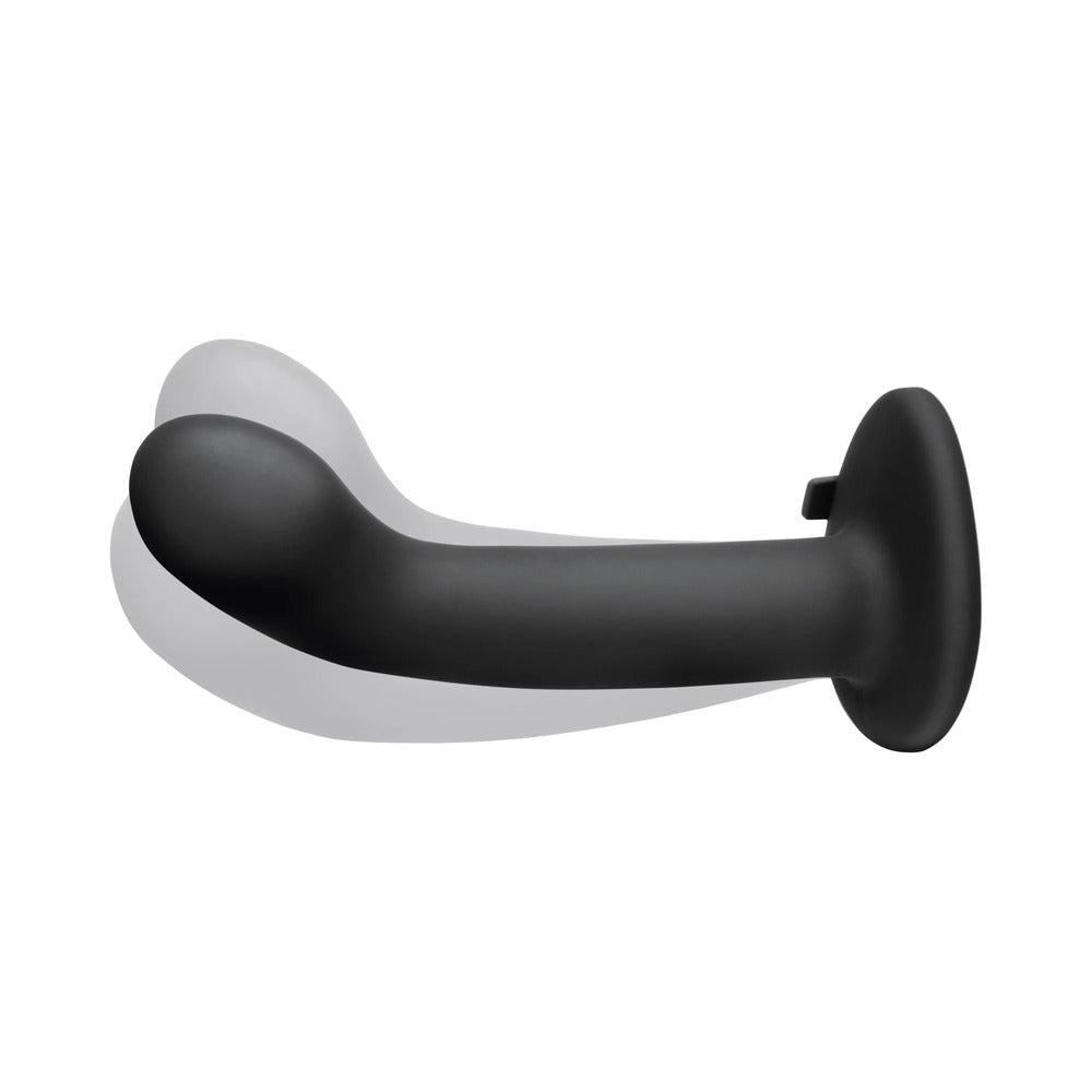 Pegasus 6 in. Curved Realistic Peg Rechargeable Remote-Controlled Silicone Dildo & Adjustable Harness Set Black