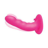 Pegasus 6 in. Curved Ripple Peg Rechargeable Remote-Controlled Silicone Dildo & Adjustable Harness Set Pink