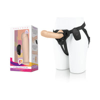 Pegasus 8 in. Realistic Peg Rechargeable Remote-Controlled Silicone Dildo & Adjustable Harness Set Beige