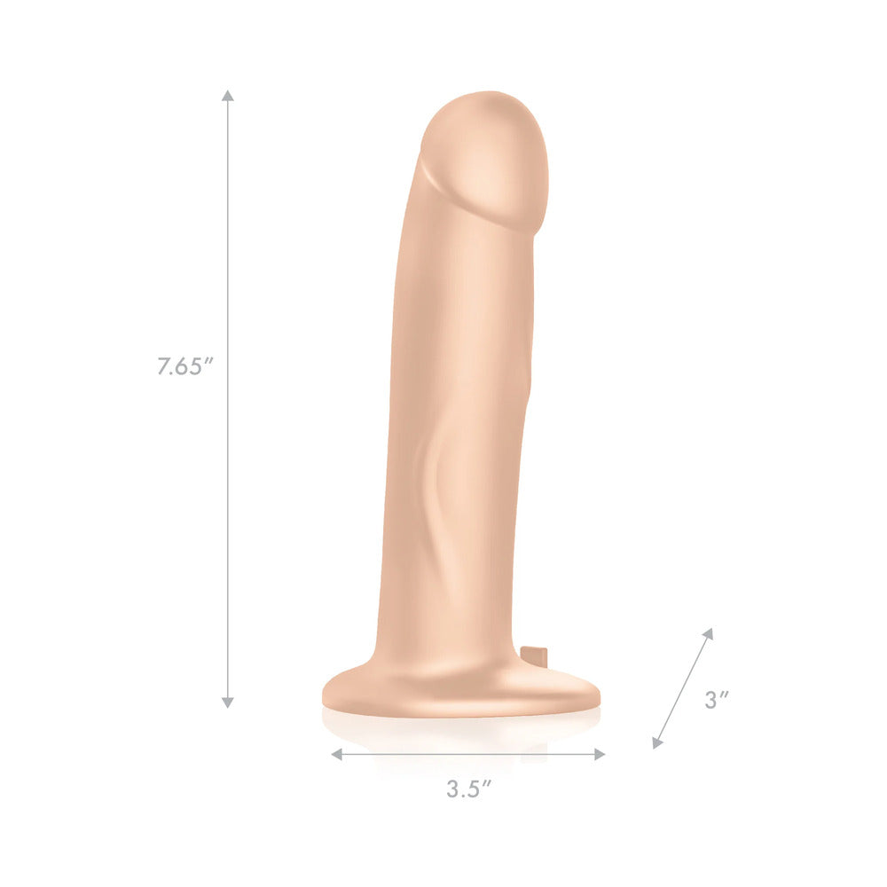 Pegasus 8 in. Realistic Peg Rechargeable Remote-Controlled Silicone Dildo & Adjustable Harness Set Beige