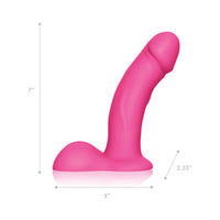 Pegasus 6.5 in. Realistic Dildo with Balls Rechargeable Remote-Controlled Silicone Dildo & Adjustable Harness Set Pink