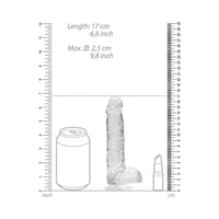 RealRock Crystal Clear Realistic 6 in. Dildo With Balls and Suction Cup Clear