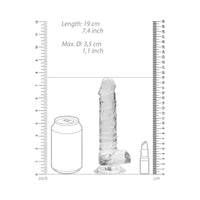 RealRock Crystal Clear Realistic 7 in. Dildo With Balls and Suction Cup Clear