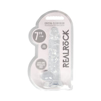 RealRock Crystal Clear Realistic 7 in. Dildo With Balls and Suction Cup Clear