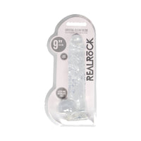 RealRock Crystal Clear Realistic 9 in. Dildo With Balls and Suction Cup Clear