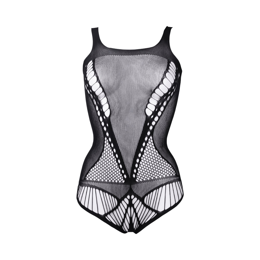 Contrast Net Teddy in Black