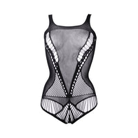 Contrast Net Teddy in Black