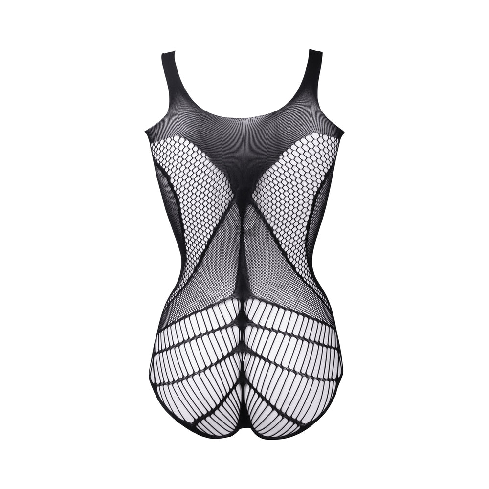Contrast Net Teddy in Black