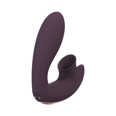 Shots Irresistible Desirable Rechargeable Silicone Soft Pressure Air Wave Dual Stimulator Purple