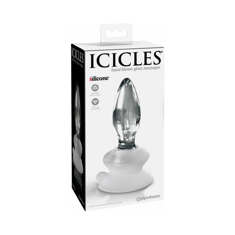 Pipedream Icicles No. 91 Glass Anal Plug With Suction Cup Clear