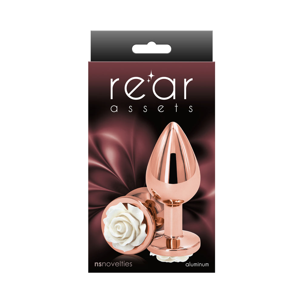 Rear Assets Rose Anal Plug Medium White