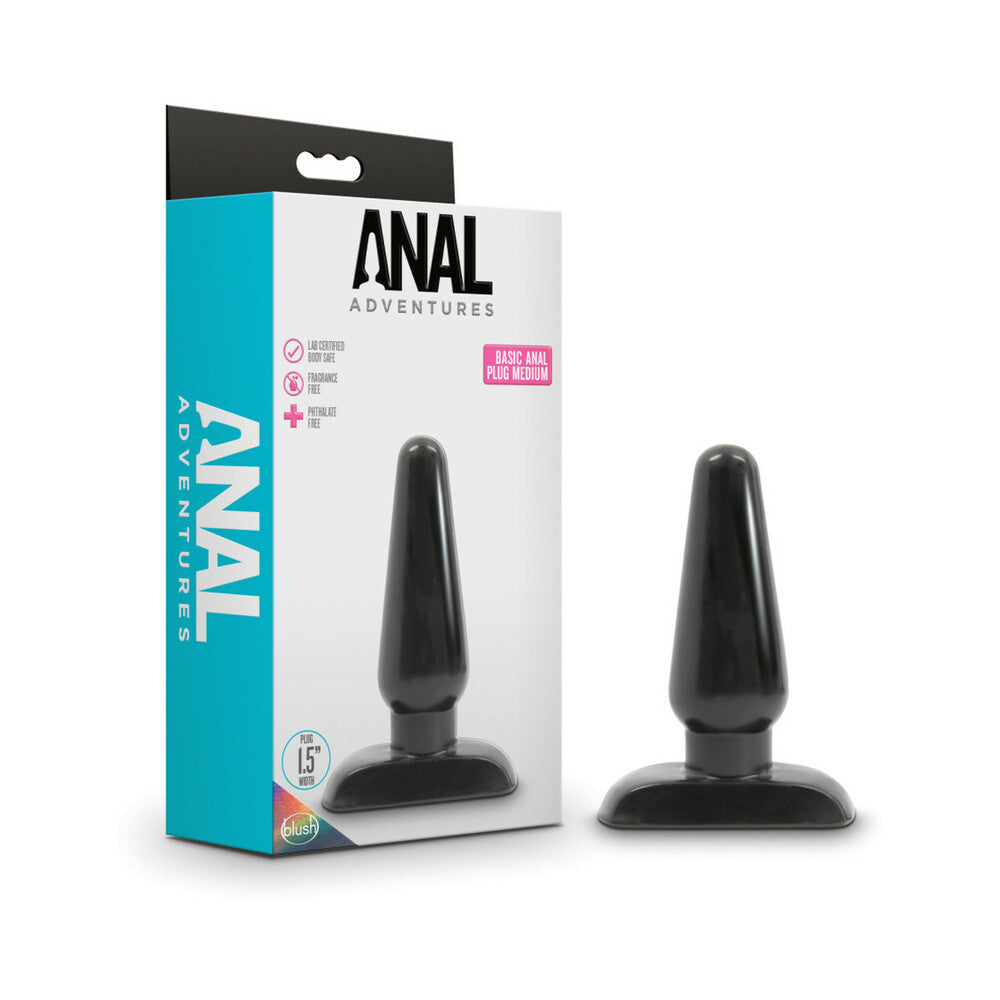 Blush Anal Adventures Basic Anal Plug Medium Black