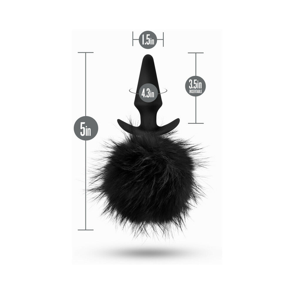 Blush Anal Adventures Platinum Silicone Rabbit Tail Plug Black