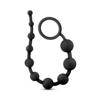 Blush Anal Adventures Platinum Silicone 10 Anal Beads Black