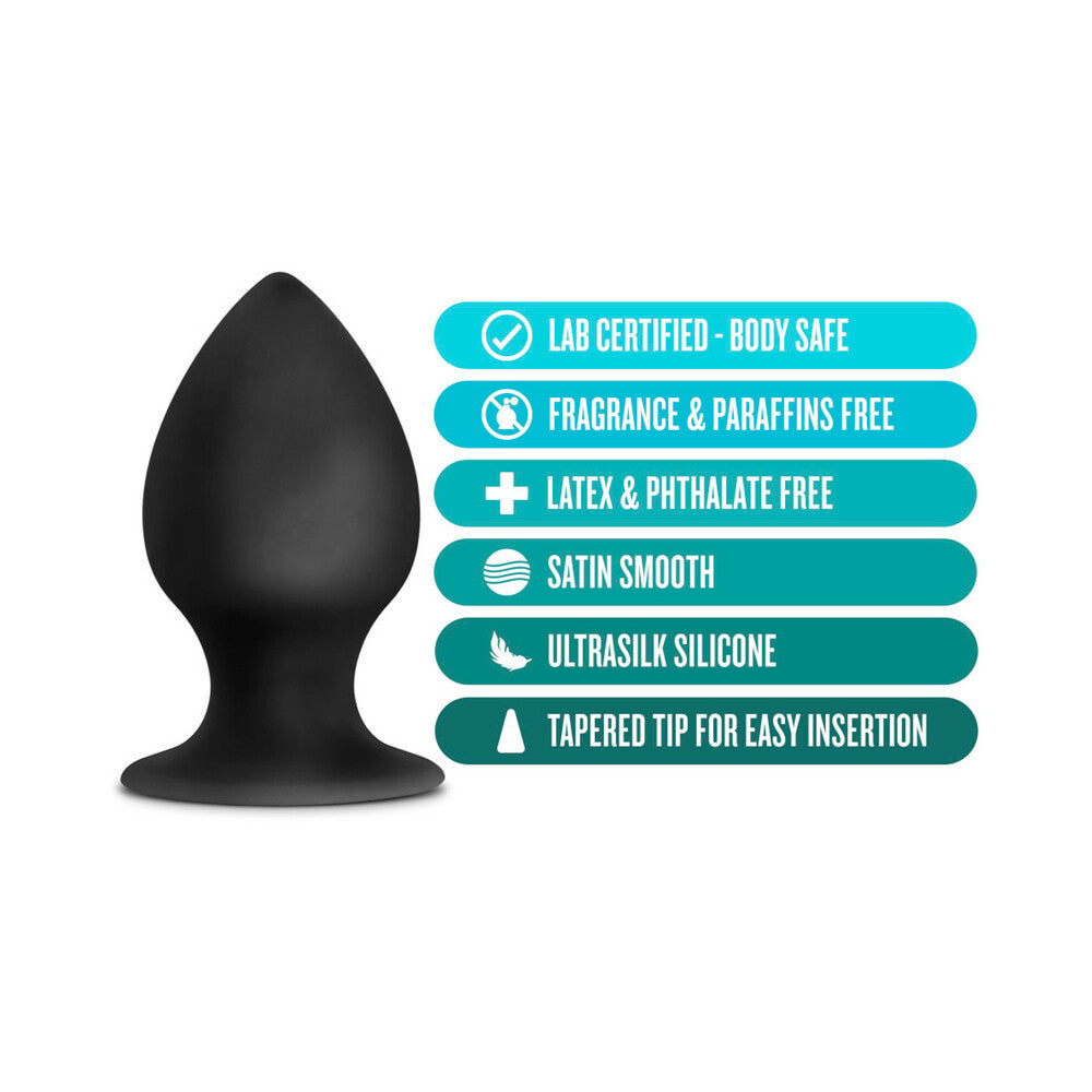 Blush Anal Adventures Platinum Silicone Anal Stout Plug Large Black