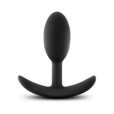 Blush Anal Adventures Platinum Silicone Weighted Vibra Slim Plug Small Black