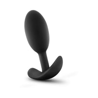 Blush Anal Adventures Platinum Silicone Weighted Vibra Slim Plug Medium Black