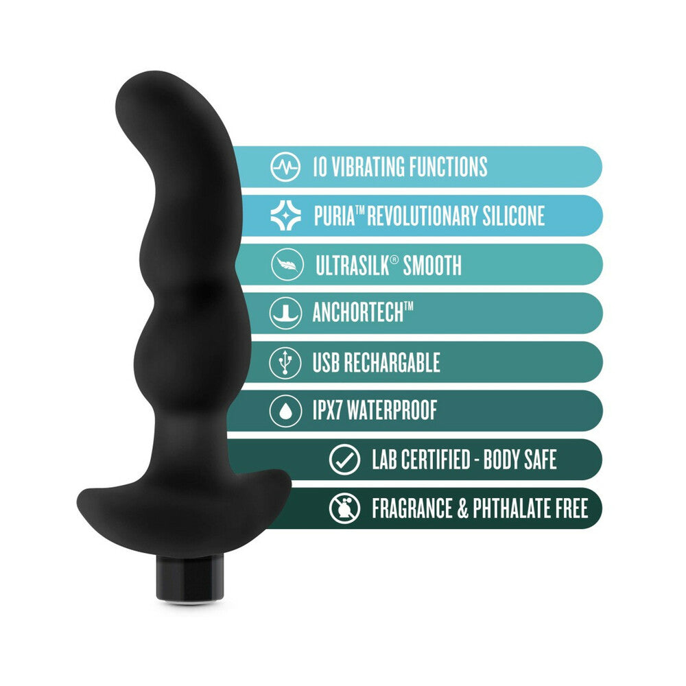 Blush Anal Adventures Platinum Silicone Rechargeable Vibrating Prostate Massager 03 Black