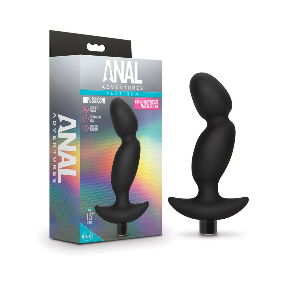 Blush Anal Adventures†Platinum Silicone Rechargeable Vibrating Prostate Massager 04 Black