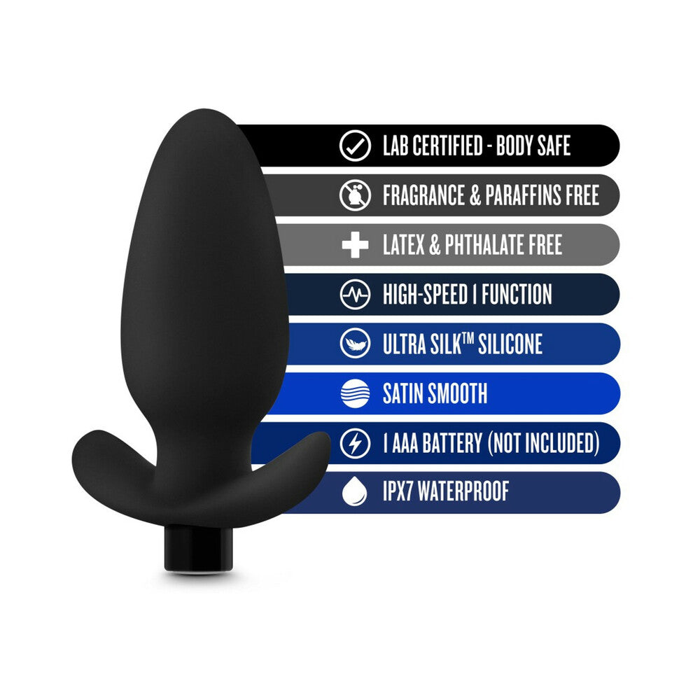 Blush Anal Adventures Platinum Silicone Vibrating Saddle Plug Black