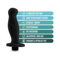 Blush Anal Adventures†Platinum Silicone Rechargeable Vibrating Prostate Massager 02 Black