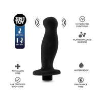 Blush Anal Adventures†Platinum Silicone Rechargeable Vibrating Prostate Massager 02 Black