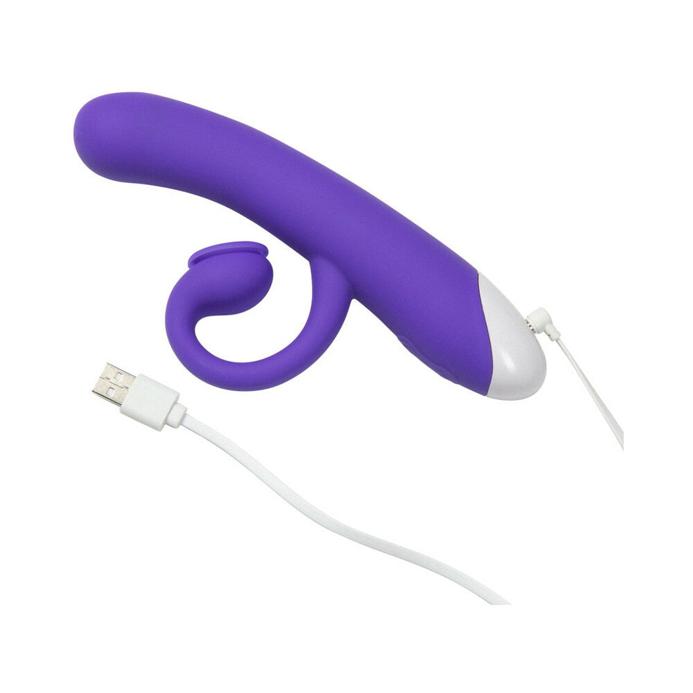 Blush Hop Oh Bunny Rechargeable Silicone Air Pulse Dual Stimulation Vibrator Midnight