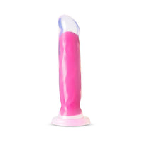 Blush Neo Elite Glow in the Dark Marquee 8 in. Silicone Dual Density Dildo with Suction Cup Neon Pink