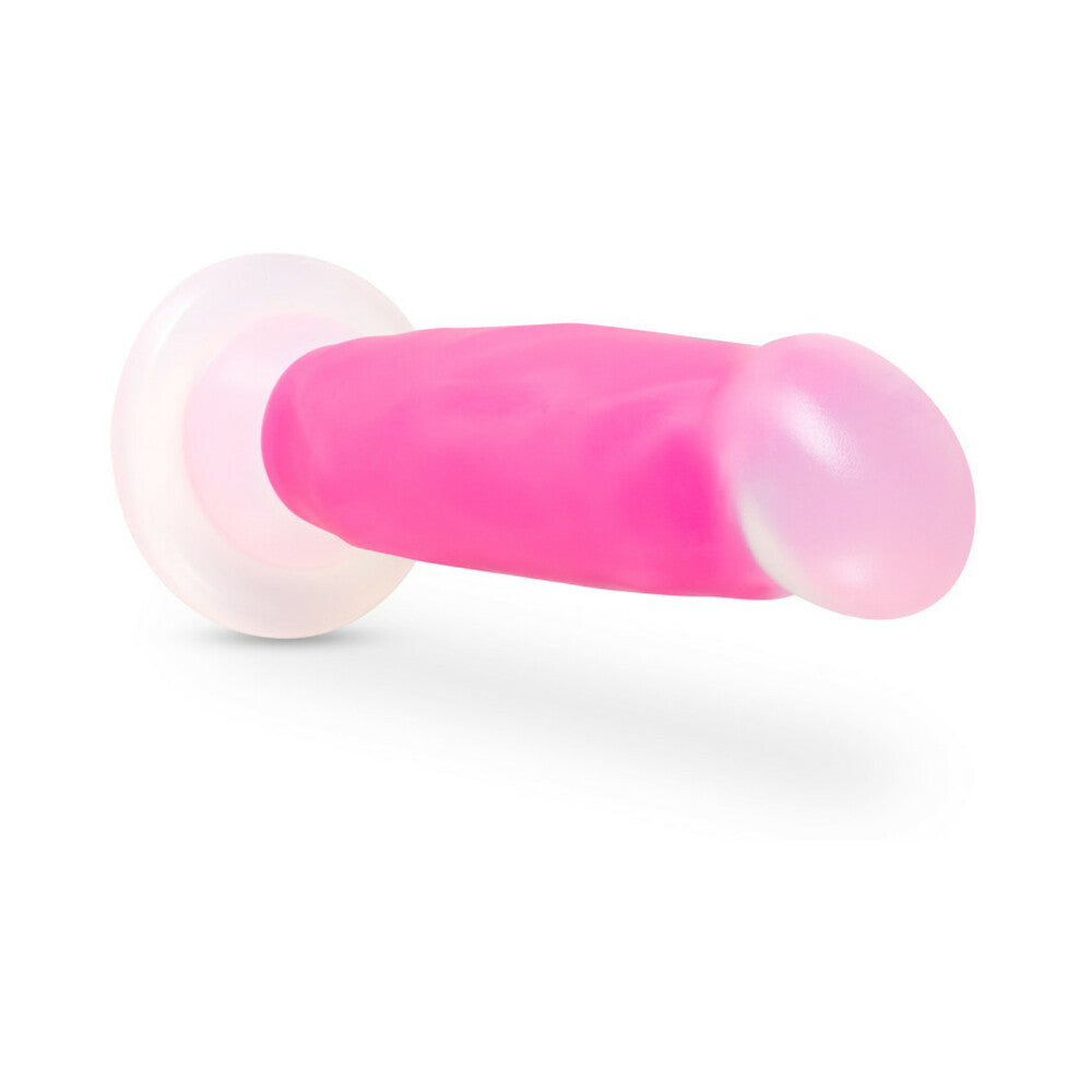 Blush Neo Elite Glow in the Dark Marquee 8 in. Silicone Dual Density Dildo with Suction Cup Neon Pink